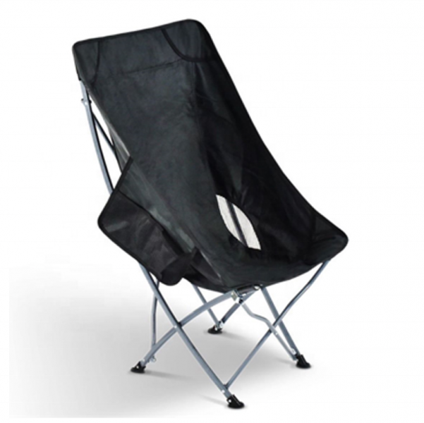 good quality black steel garden travel portable folding outdoor folding moon camp chair