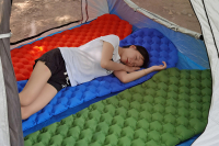 waterproof tpu Mummy shape sleeping beach trekking roll sleeping mat inflatable air pad with built in pump